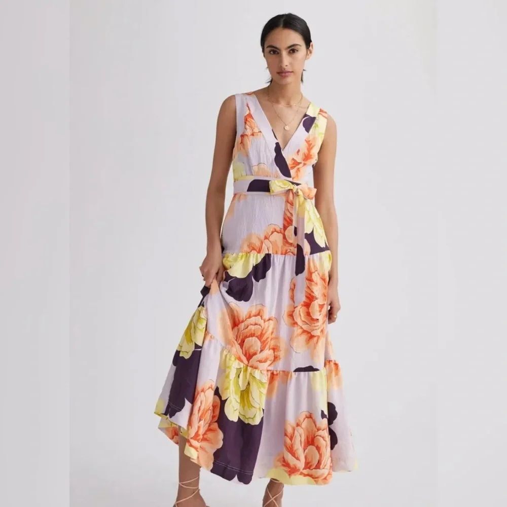 Anthropologie Maeve Floral Wrap Maxi Dress